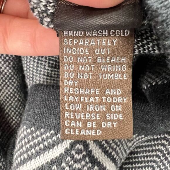 J.McLaughlin Grey Patterned Front Zip Knit Sweater Tunic Dress Size M - Picture 8 of 9